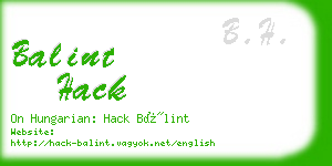 balint hack business card